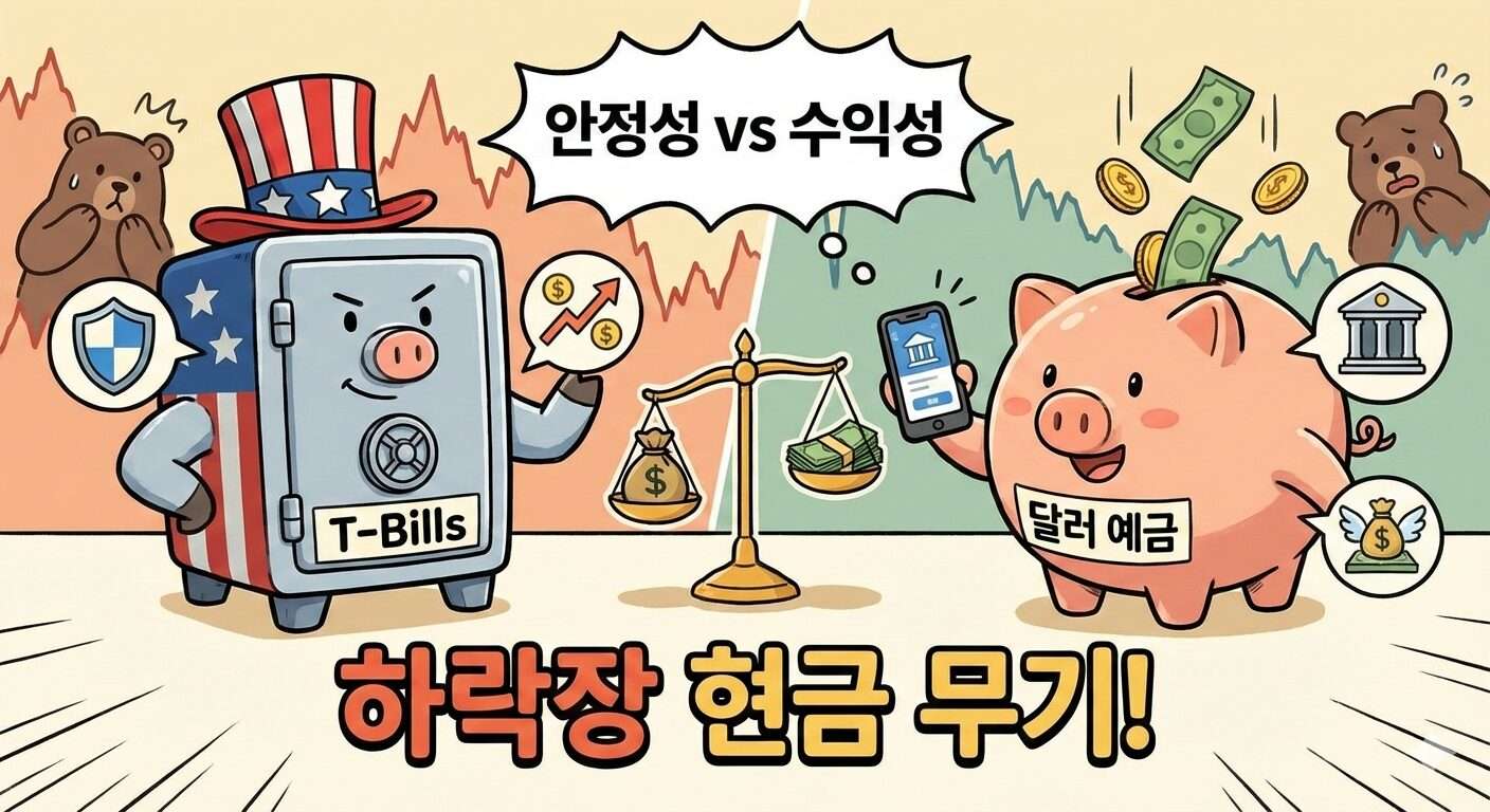 미국 단기 국채(T-Bills) vs 달러 예금: 안정성과 수익성 초점 비교 분석