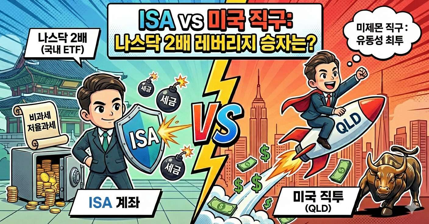 ISA 나스닥 2배 ETF vs 미국 QLD 직투