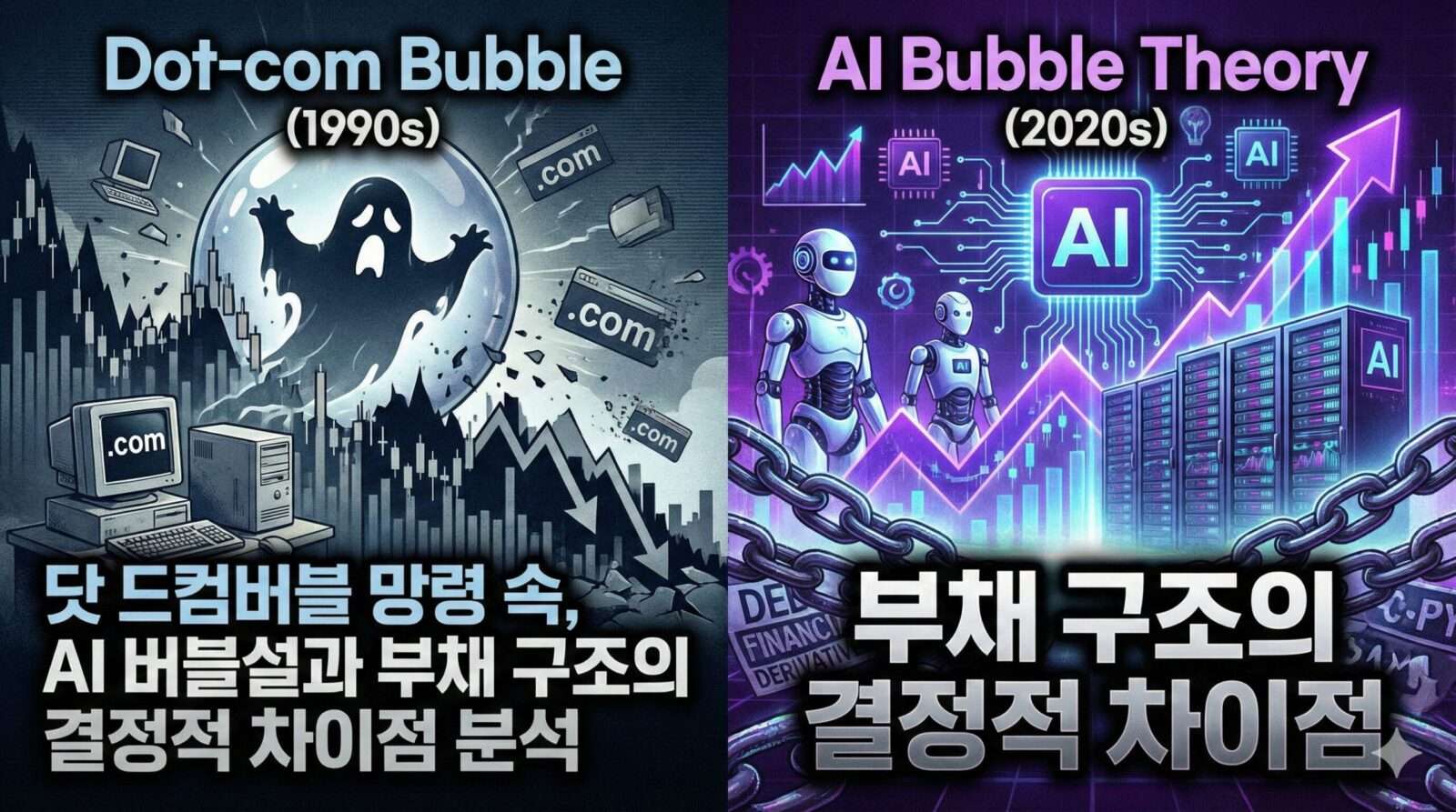 닷컴버블 망령 속, AI 버블설과 부채 구조의 결정적 차이점 분석