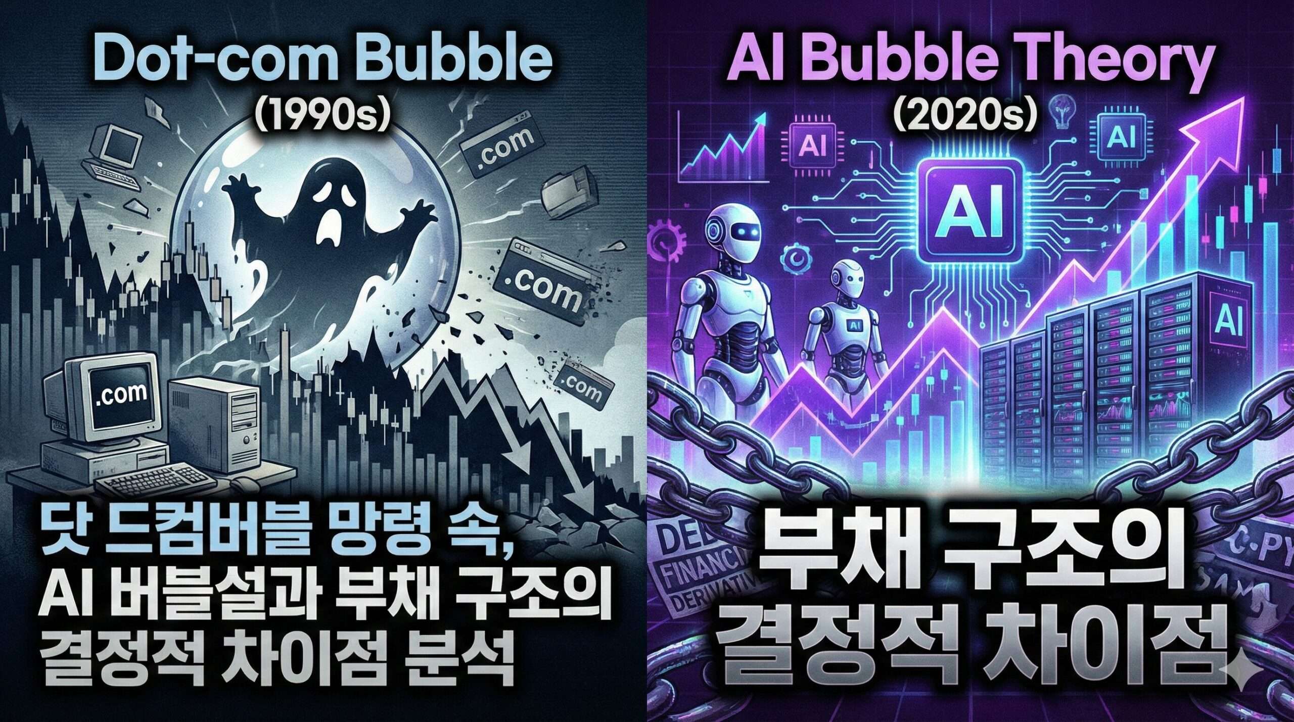 닷컴버블 망령 속, AI 버블설과 부채 구조의 결정적 차이점 분석