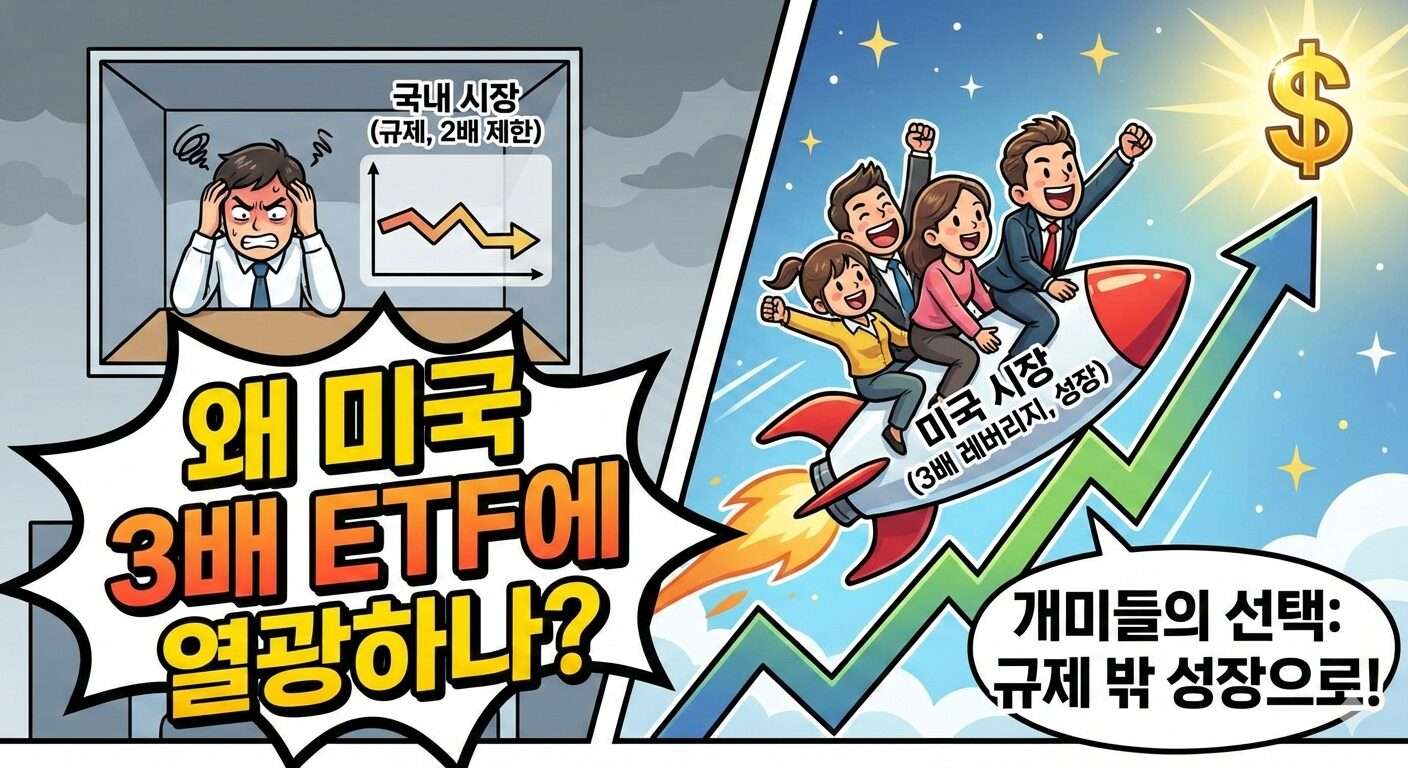 국내 레버리지 시장 외면하는 개인들, 왜 미국 3배 ETF에 열광하나?