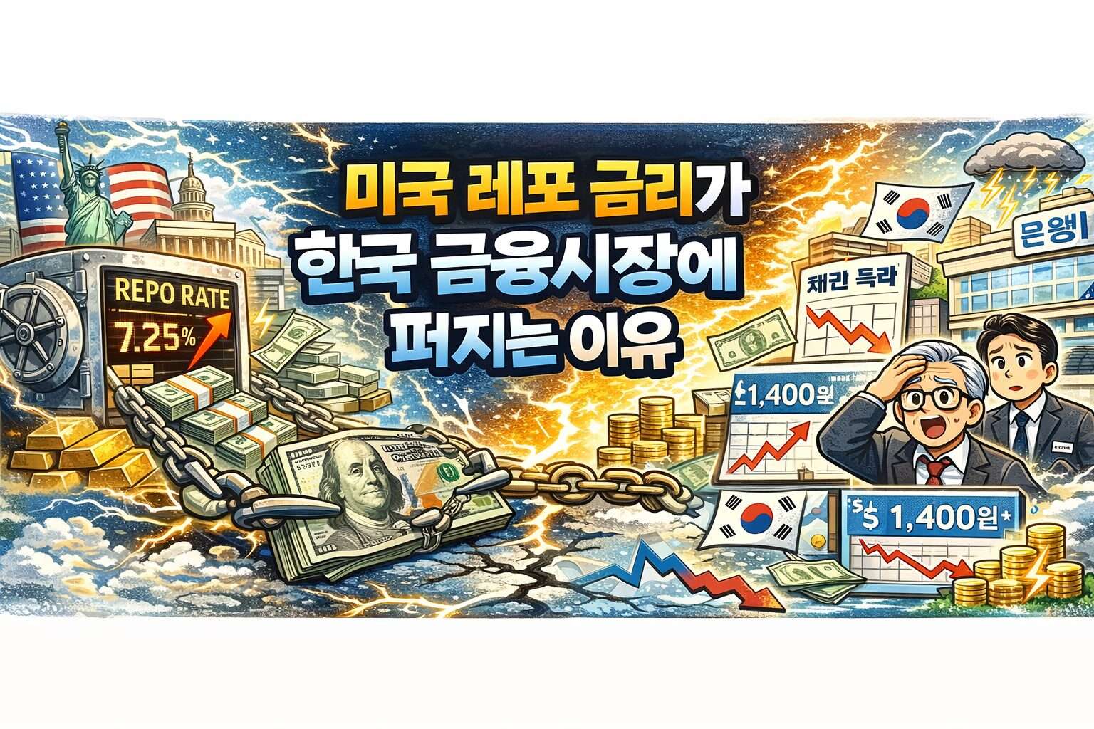 레포 금리 발작이 한국 채권 시장과 환율을 뒤흔드는 보이지 않는 경로