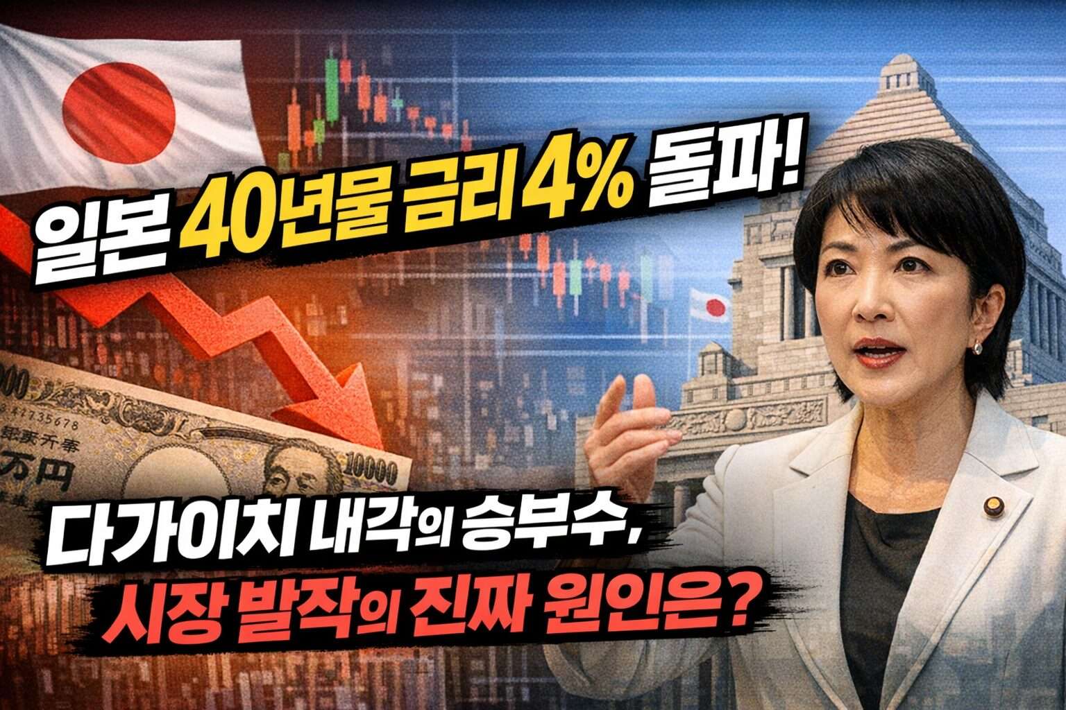 일본 40년물 국채 금리 4% 돌파