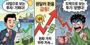 원달러 환율상승과 원화가치 하락