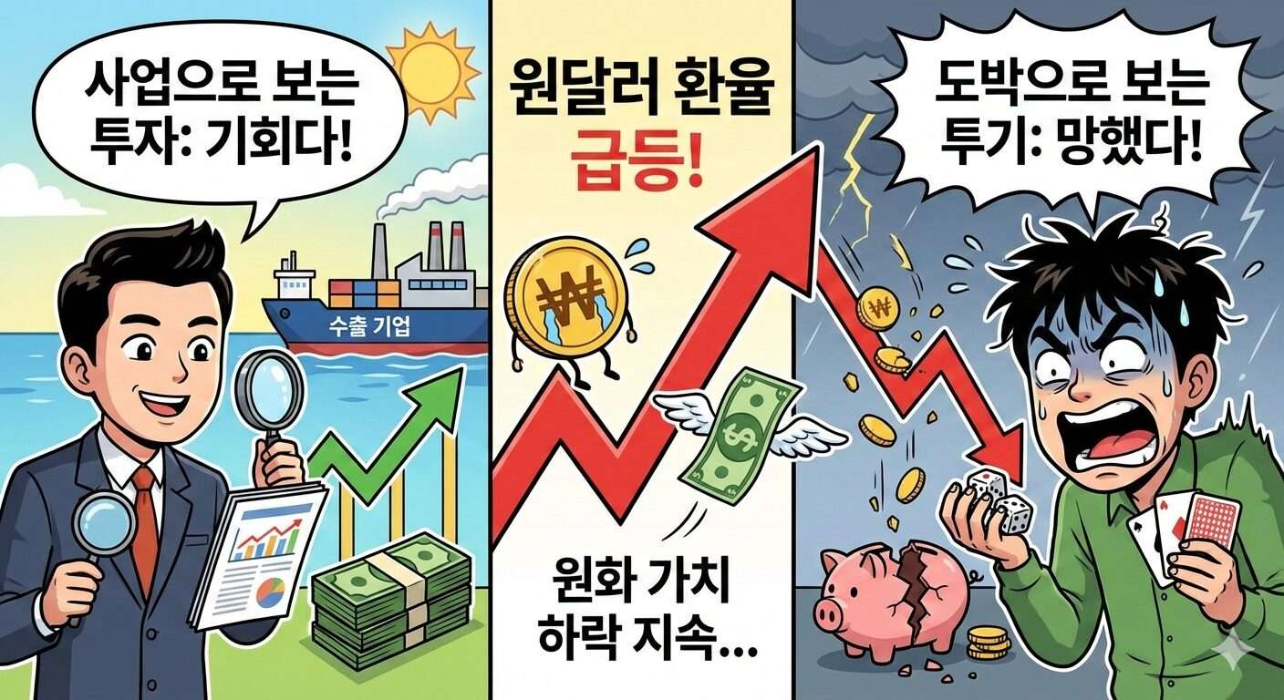 원달러 환율상승과 원화가치 하락
