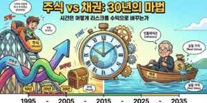 주식과 채권의 30년 시계열별 위험도
