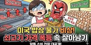 미국 밥상 물가 비상! 쇠고기 가격 폭등