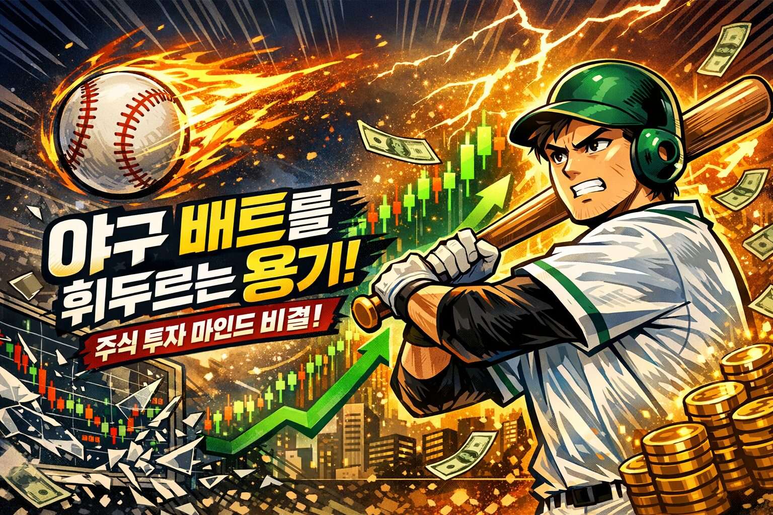 야구 배트를 휘두르는 용기