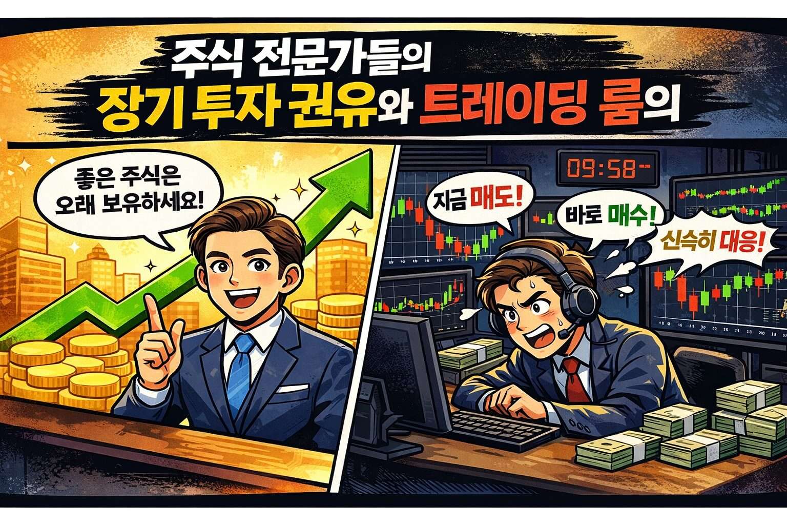 장기 투자 권유와 트레이딩 룸의 단기 매매 진실