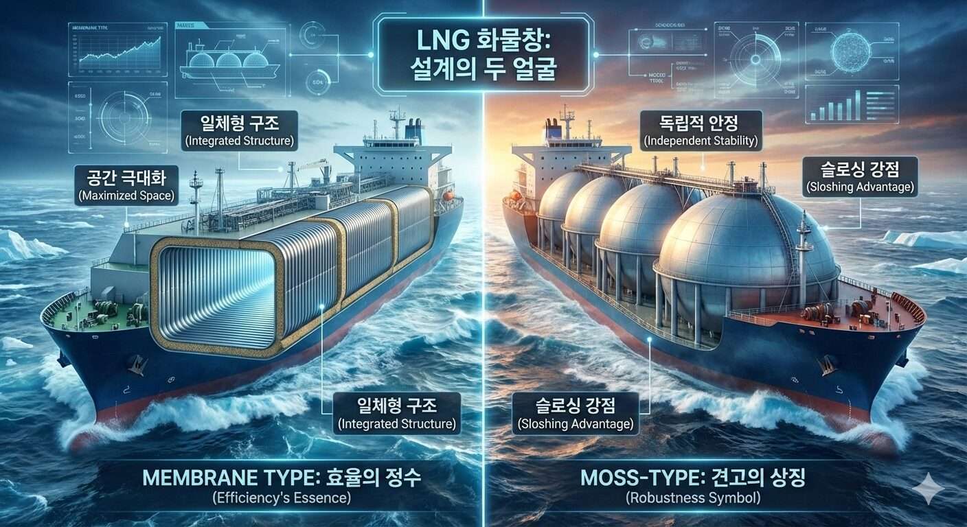 LNG 선박 멤브레인과 모스 볼 타입