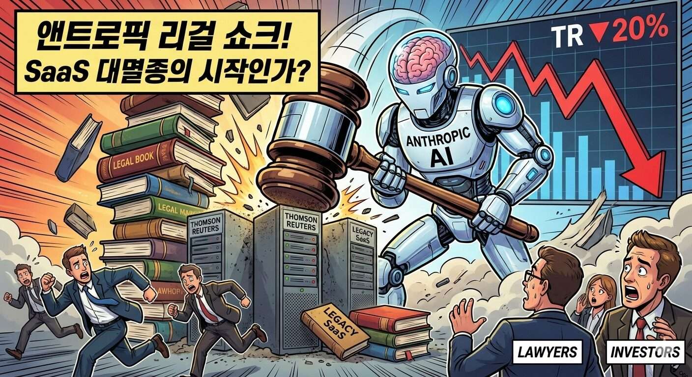 앤트로픽 리걸 쇼크, 톰슨 로이터 20% 폭락과 서비스형 소프트웨어(SaaS) 대멸종