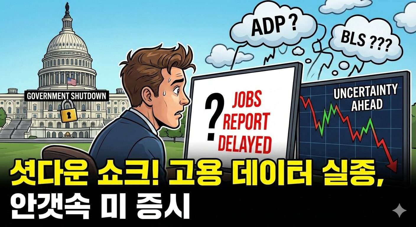 정부 셧다운 고용보고서 발표 연기, 안갯속으로 빠져드는 미국 증시