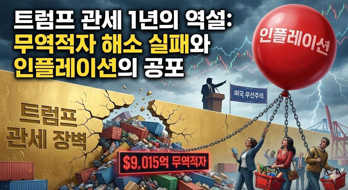 트럼프 관세 정책 1년의 역설, 무역적자 해소 실패