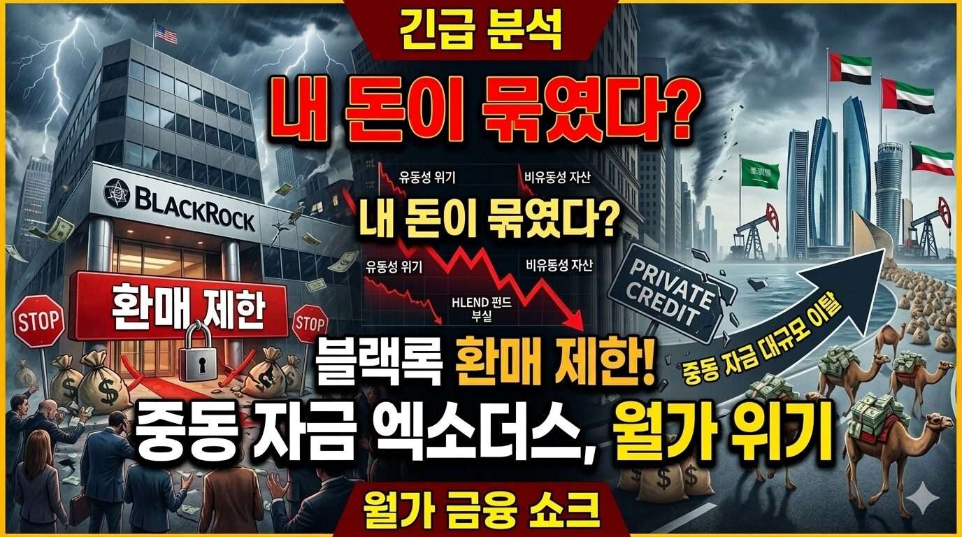 블랙록 환매 제한, 중동 자금 엑소더스 월가 위기