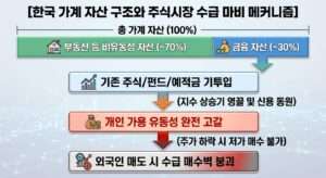 한국 가계 자산 구조와 주식시장 수급 마비 메커니즘
